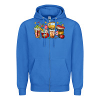 True Royal school bus coffee cups Zipper Hoodie - NancyCooperArtShop