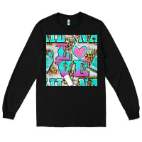Black love nail and polish with leopard seamless pattern bbs Long Sleeve Tee - BundleAndBundleShop