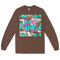 Chestnut love nail and polish with leopard seamless pattern bbs Long Sleeve Tee - BundleAndBundleShop