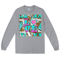 Heather Grey love nail and polish with leopard seamless pattern bbs Long Sleeve Tee - BundleAndBundleShop