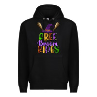 Black free broom rides Premium Hoodie - CowGirlArtShop