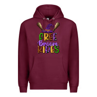 Burgundy free broom rides Premium Hoodie - CowGirlArtShop