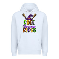 White free broom rides Premium Hoodie - CowGirlArtShop