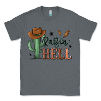 Charcoal Heather raisin hell cowboy cactus Classic Tee - MaliasSmallBusiness