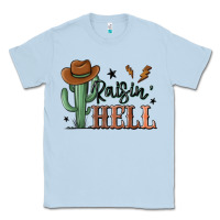 Dusty Blue raisin hell cowboy cactus Classic Tee - MaliasSmallBusiness
