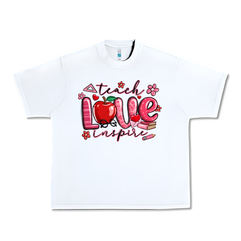 Teach Love Inspire Valentines Day Urban Heavy Tee by MaliasSmallBusiness | Teevron