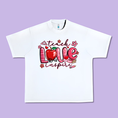 Teach Love Inspire Valentines Day Urban Heavy Tee Designed By Maliassmallbusiness