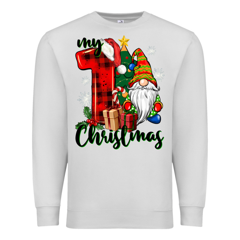 My First Christmas Gnome Premium Sweatshirt by CowGirlArtShop | Teevron