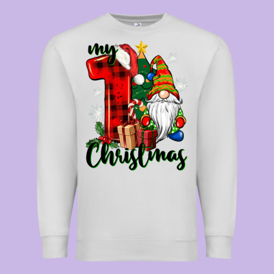 My First Christmas Gnome Premium Sweatshirt Designed By Cowgirlartshop