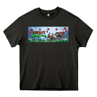 Asphalt merry christmas with santa sleigh Heavy Core Tee - BundleAndBundleShop