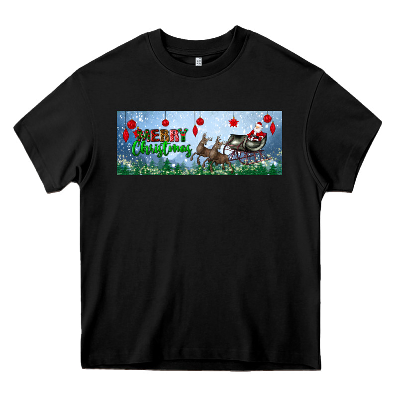 Merry Christmas With Santa Sleigh Heavy Core Tee by BundleAndBundleShop | Teevron