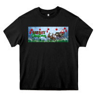 Black merry christmas with santa sleigh Heavy Core Tee - BundleAndBundleShop