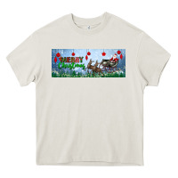 Cream merry christmas with santa sleigh Heavy Core Tee - BundleAndBundleShop