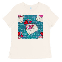 Bone valentines day envelope with hearts Ladies Tee - BundleAndBundleShop