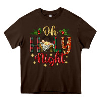 Chocolate Brown oh holy night Heavy Core Tee - BundleAndBundleShop