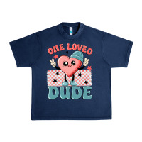Navy one loved dude Urban Heavy Tee - MaliasSmallBusiness