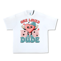 White one loved dude Urban Heavy Tee - MaliasSmallBusiness