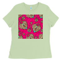 Matcha valentines day lock and key seamless pattern Ladies Tee - BundleAndBundleShop