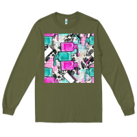 Army Green nail polish with cowhide and plaid seamless pattern bbs Long Sleeve Tee - BundleAndBundleShop