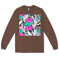 Chestnut nail polish with cowhide and plaid seamless pattern bbs Long Sleeve Tee - BundleAndBundleShop