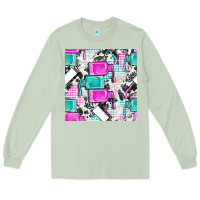 Matcha nail polish with cowhide and plaid seamless pattern bbs Long Sleeve Tee - BundleAndBundleShop