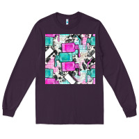 Plum nail polish with cowhide and plaid seamless pattern bbs Long Sleeve Tee - BundleAndBundleShop