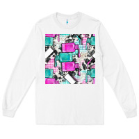White nail polish with cowhide and plaid seamless pattern bbs Long Sleeve Tee - BundleAndBundleShop