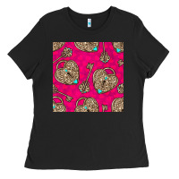 Black valentines day lock and key seamless pattern Ladies Tee - BundleAndBundleShop