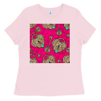 Bubblegum Pink valentines day lock and key seamless pattern Ladies Tee - BundleAndBundleShop