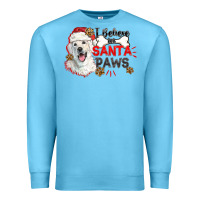 Ocean Blue i believe in santa paws Premium Sweatshirt - CowGirlArtShop
