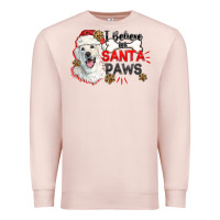 Pale Pink i believe in santa paws Premium Sweatshirt - CowGirlArtShop