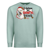 Seafoam i believe in santa paws Premium Sweatshirt - CowGirlArtShop