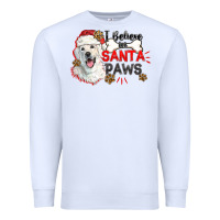 White i believe in santa paws Premium Sweatshirt - CowGirlArtShop