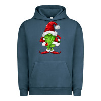 Pigment Midnight Navy green christmas gnomes Urban Hoodie - FaDigitalArtStudio