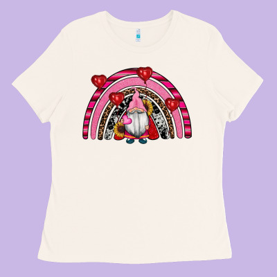 Valentines Day Gnomes Rainbow Ladies Tee Designed By Ranaportraitstore