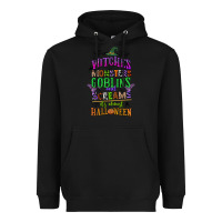 Black witches monsters goblins and screams its almost halloween Heavyweight Hoodie - CowGirlArtShop