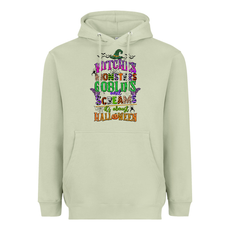 Witches Monsters Goblins And Screams Its Almost Halloween Heavyweight Hoodie by CowGirlArtShop | Teevron