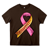 Chocolate Brown breast cancer sport ribbons Heavy Core Tee - AdoDesignShop