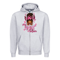 Heather Grey pray fight believe breast cancer afro messy Zipper Hoodie - texasbilliewilder