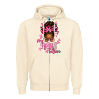 Sandshell pray fight believe breast cancer afro messy Zipper Hoodie - texasbilliewilder