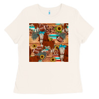 Bone football hereford sunflower seamless pattern Ladies Tee - JahusDesignShop