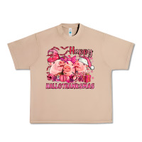 Burro Happy Hallothanksmas Pigs pink Urban Heavy Tee - NancyCooperArtShop