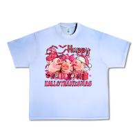 Grape Ice Happy Hallothanksmas Pigs pink Urban Heavy Tee - NancyCooperArtShop