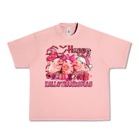 Salmon Happy Hallothanksmas Pigs pink Urban Heavy Tee - NancyCooperArtShop