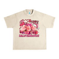Sandshell Happy Hallothanksmas Pigs pink Urban Heavy Tee - NancyCooperArtShop