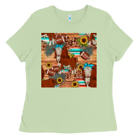 Matcha football hereford sunflower seamless pattern Ladies Tee - JahusDesignShop