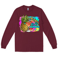 Burgundy hello summer Long Sleeve Tee - JahusDesignShop