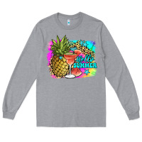 Heather Grey hello summer Long Sleeve Tee - JahusDesignShop