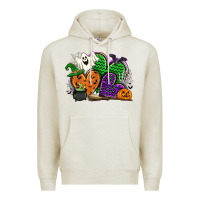 Oatmeal Heather halloween heart Premium Hoodie - CowGirlArtShop
