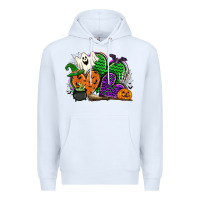 White halloween heart Premium Hoodie - CowGirlArtShop